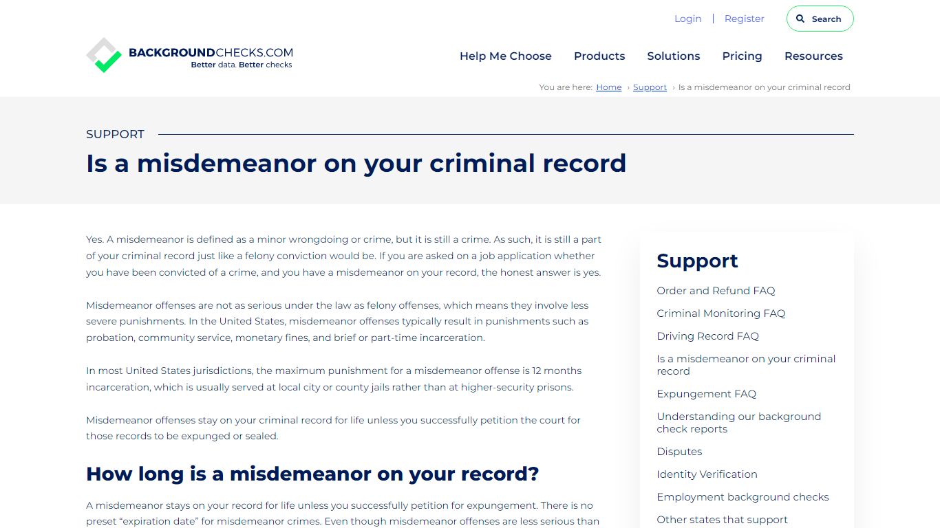 Do Misdemeanors Show Up On Background Checks