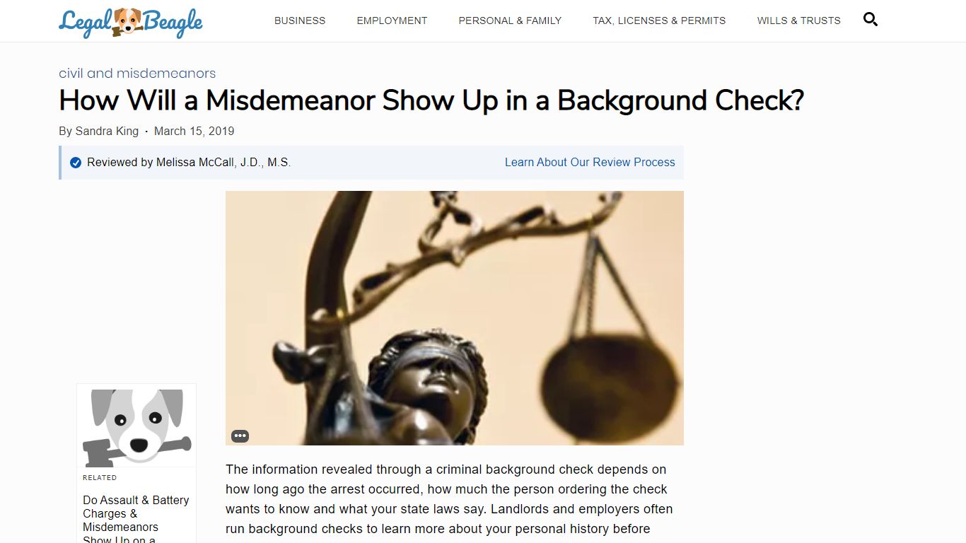 How Will a Misdemeanor Show Up in a Background Check?